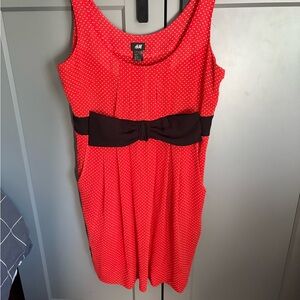 H&M Red Dress with White Polka Dots